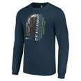 thumbnail image 2 of Men's Starter College Navy Seattle Seahawks Half Helmet Logo Long Sleeve T-Shirt, 2 of 3