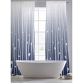 thumbnail image 5 of Blue Floral Sheer Curtains 96 Inch Length 2 Panels Set, Gradient Stripe Garden Plant Branch Texture Voile Window Treatment Semi Sheer Long Curtains Drapes for Bedroom/Living Room/Kitchen 52"x96"x2, 5 of 7