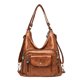 thumbnail image 2 of Bolsa de hombro vintage Bolsa de mano de cuero PU para mujer multifunción para el trabajo (marrón) Ndcxsfigh Para Estrenar, 2 of 9
