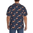 thumbnail image 3 of Sikiie Cartoon Fox Men's Cuban Shirt, Hawaiian Shirts, Business Casual Button Down Shirts, Short Sleeve Shirt-X-Large, 3 of 5