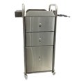 thumbnail image 3 of Mobile Barber Cabinet Multi-functional Beauty Salon Trolley Cart 3 Drawers Tool Storage Cabinet with Side Tray and 7 Slots, 3 of 7