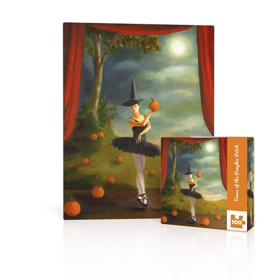 New York Puzzle Company Dance of the Pumpkin Patch Mini 100 Piece Mini Puzzle