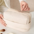 thumbnail image 3 of Guardurnaity Bolsa de maquillaje impermeable para mujer, artículos esenciales de viaje, bolsa de cosméticos de viaje de gran capacidad, Bolsas de mensajero y de hombro rosa, 3 of 6