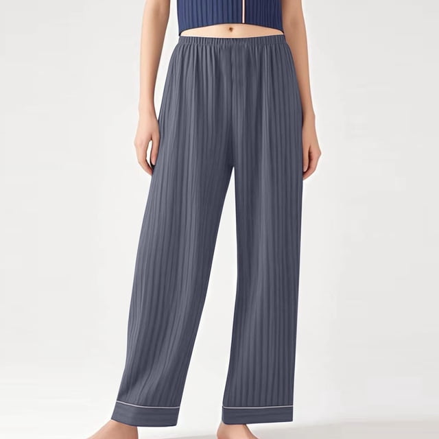 Karight Womens Wide Leg Casual Comfy Loose Stretchy Palazzo Pajama Pants Lightweight Lounge Sleep Bottoms with Pockets