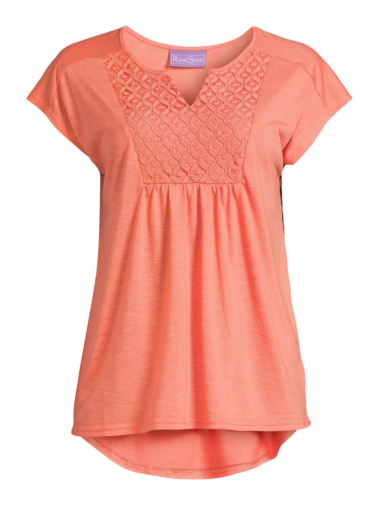 Real Size Women's Crochet Bib Tunic Top, Women's and Women's Plus XS-4X