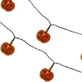 thumbnail image 3 of Northlight Jack O' Lantern LED Mini Halloween Lights - Orange - 6' Black Wire - 10ct, 3 of 5