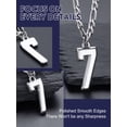thumbnail image 4 of Bandmax Men Sport Number Pendant Necklaces Stainless Steel Figaro Chain Necklace with 0-9 Number Charm Gift for Men Women, 4 of 8