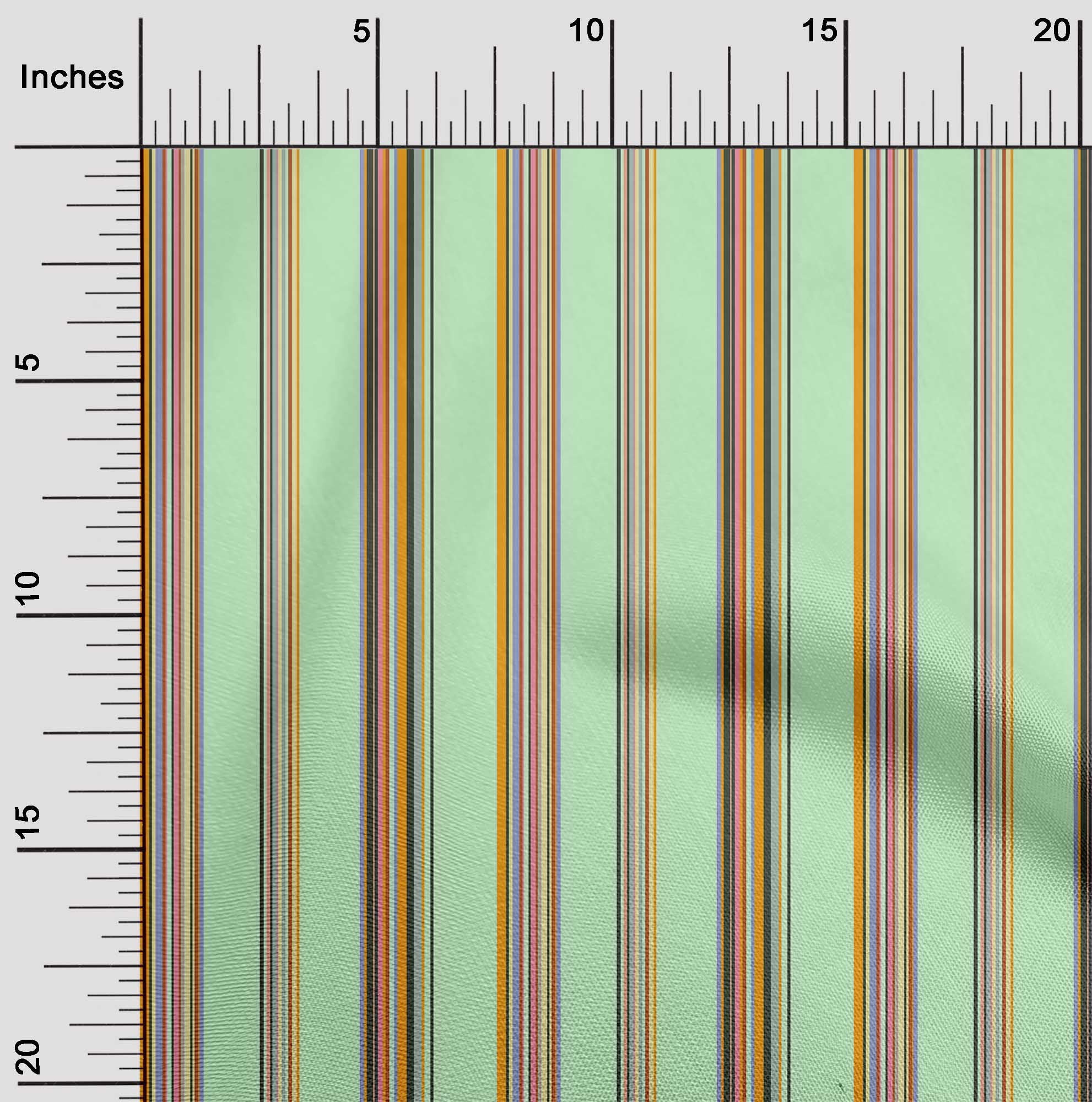 oneOone Cotton Poplin Fabric Multicolor Stripe Print Fabric By Yard 42 Inch Wide
