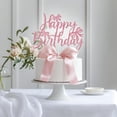 thumbnail image 3 of Purpurina de feliz cumpleaños con lazo rosa Cake Topper Mis Quince, 3 of 7