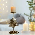 thumbnail image 6 of Christmas Decorations Taper Candle Holder Brass Gold Candlestick Holders Iron Candle Tray for Table Centerpiece,Mantel & Dining Table Wedding Decor,Festive Christmas Home Decoration, 6 of 7