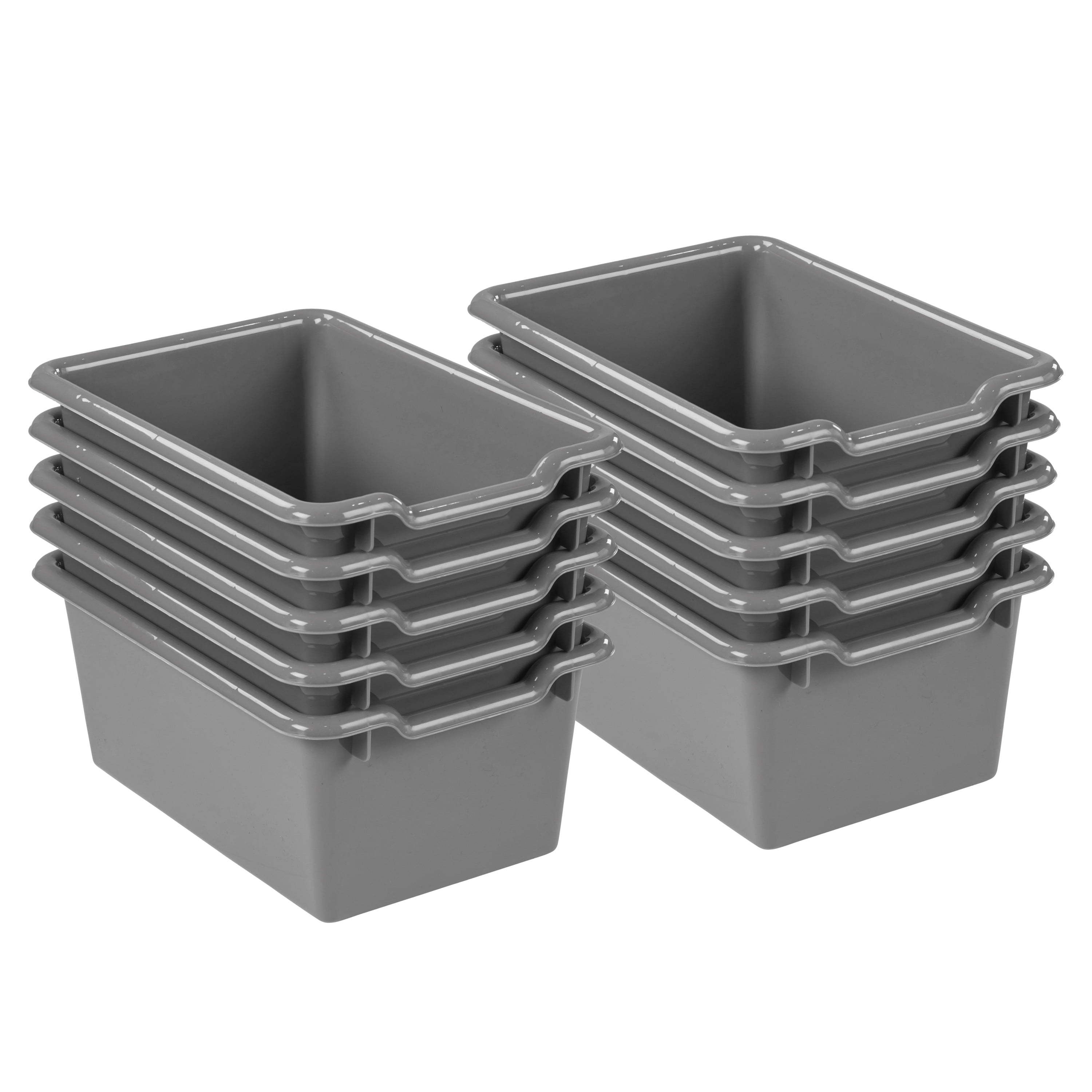 Scoop Front Storage Bins Grey