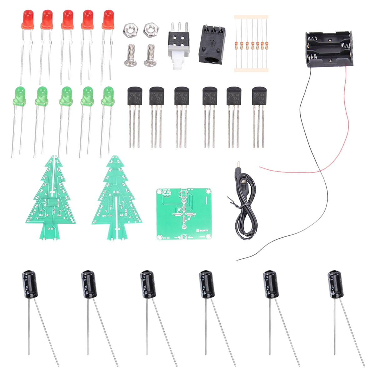 Christmas Tree Kit Diy Led Circuit Electronics Project Stem Solder Lamp