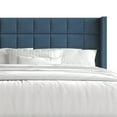 thumbnail image 5 of Castle Place Elegant Wingback Linen Upholstered Twin Bed, Blue, 5 of 8