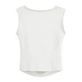 thumbnail image 3 of DuoJiaJ Women's Casual U Neck Butterfly Graphic Vest Rib Knit Tank Crop Top Women’s Lace Trim Tank Tops, 3 of 3