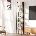 thumbnail image 3 of Skandiquip 5-Tier Leaning Ladder Shelf, Wood and Metal Multifunctional Display Storage Rack for Living Room Bedroom, 3 of 6