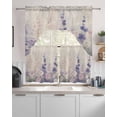 thumbnail image 2 of Watercolor Lavender Kitchen Curtains Sets 36 Inch Length with Valance, Country Spring Field Leaf Wildflower Swag Valances and Tiers Curtain Set Drapes Swag Curtains for Living Room, Bathroom, Bedroom, 2 of 6