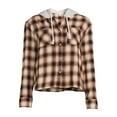 thumbnail image 2 of Time And Tru Women's Crop Hooded Flannel, 2 of 5