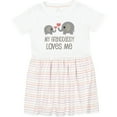thumbnail image 3 of Inktastic Grandaddy Loves Me Elephant Girls Toddler Dress, 3 of 5