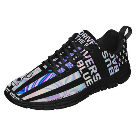 

Bus Drivers Back The Blue Running Shoes Sneakers Mesh Black Size 7