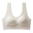 thumbnail image 4 of Wang6 Womens Plus Size Wireless Sports Bras Seamless Lace Trim Ribbed Everyday Bras Running Gym Yoga Bralettes T Shirt Bra Beige XXL, 4 of 7
