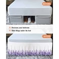 thumbnail image 7 of Spring Lavender Wrap Around Bed Skirts for Queen Bed 16" Drop,Bed Skirt with Adjustable Elastic Belt Dust Ruffle Bed Valance for Bedroom Hotel Purple Botanical Garden Florals Flower Bed Frame Cover, 7 of 7