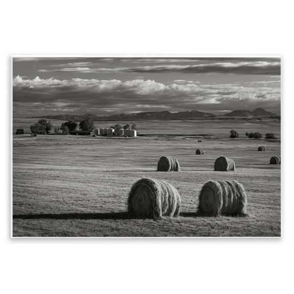 Stupell Industries Montana Hay Bales Landscape & Nature Photography Unframed Art Print Wall Art, 15 x 10