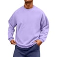 thumbnail image 2 of Delconic Men's Crewneck Sweatshirt - Basic Long Sleeve Pullover for Casual & Athletic Wear Light Purple M, 2 of 6