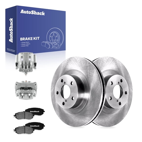 AutoShack Front Brake Rotors, Ceramic Pads & Calipers for Subaru, Forester 2011-2018 Impreza 2010-2014 Outback 2013-2014 XV Crosstrek 2013-2015, AWD H4 2.0L 2.5L - 11.55" (293.4 mm), 5-Lug