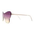 thumbnail image 3 of Womens Shield Oversize Large Butterfly Shape Hippie Sunglasses Gold Purple Yellow, 3 of 4