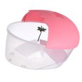 thumbnail image 1 of WASHWEPE 1Set Reptile Pet Habitat Box Pink Transparent Turtle Tank With Prevent Escaping Basking Platform Swimming Area, 1 of 6