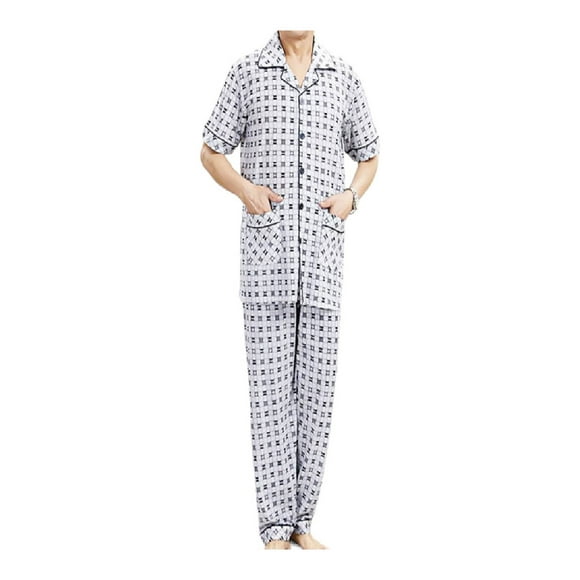 Pijama Franela Hombre Conjunto Camisa Y Pantalón color Gris