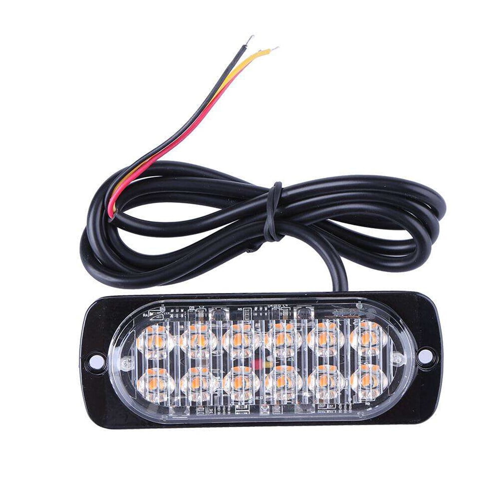36W 1224V 12 LEDs Strobe Light Ultrathin Emergency Flash Warning Caution Light for Trucks