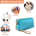 thumbnail image 5 of Bolsa de cosméticos estilo temperamento retro de Hong Kong con perla, hecha de costuras de terciopelo dorado, 5 of 5