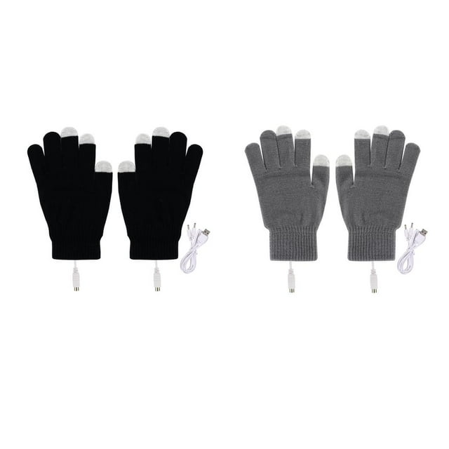 Guantes térmicos USB tejidos para manos calientes en invierno