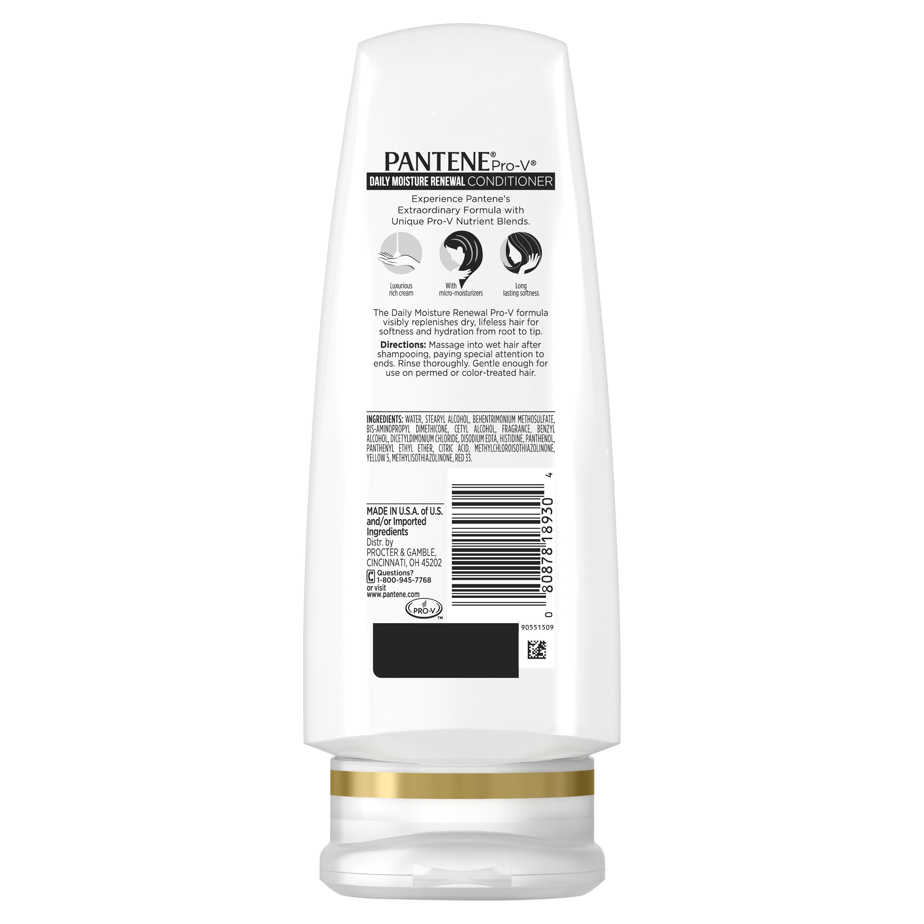 Pantene Shampoo Conditioner Set, Daily Moisture Renewal, 12-12.6 oz - image 4 of 10
