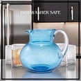 thumbnail image 5 of Artland Iris 90oz Hand Blown Pitcher & Double Old Fashion 14oz Glasses (Set of 4) - Lead-Free Bubble Shape Glassware for Stylish Serving and Dining - Kitchen Essential & Table Decor (Turquoise), 5 of 7