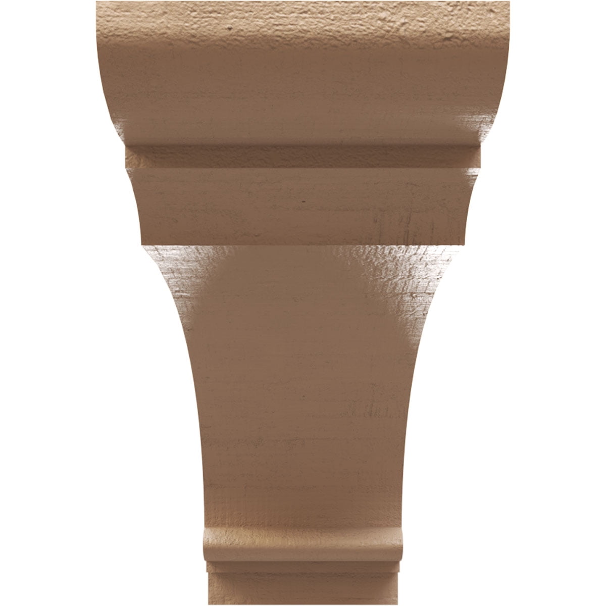 2"W x 12"D x 4"H Thin Hughes Rough Cedar Woodgrain TimberThane Corbel, Primed Tan