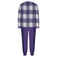 thumbnail image 6 of Plaid Lounge Sets for Women Fleece 2 Piece Jogger Pajama Long Sleeve Pants Loungewear Winter Casual Matching Outfits New Tracksuit for Women Purple XXL, 6 of 7
