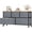 Blue Gray, variant on Simenmax 5-Drawer Fabric Dresser with Side Cabinet with Open Shelf, 26" Wide Storage Tower for Bedroom, Closet, Hallway, Entryway, Living Room, Black