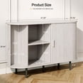 thumbnail image 5 of ROGALIS 40" Buffet Sideboard Cabinet with Storage, Modern Fluted Cabinet with Sliding Doors & Adjustable Shelf, Coffee Bar Accent Cabinet for Kitchen, Dining Room, Entryway, White, 5 of 6