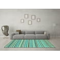 thumbnail image 3 of Ahgly Company Indoor Square Abstract Light Blue Modern Area Rugs, 4' Square, 3 of 4