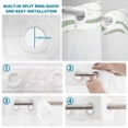 thumbnail image 4 of No Hook Shower Curtain, Sage Green Stripes Shower Curtains for Bathroom with See Through Top Window, Modern Simple Gradient Waves Lines Waterproof & Washable Bath Curtain 60"x72", 4 of 9