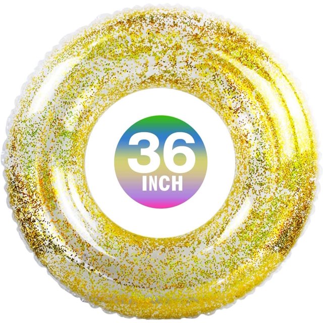 Glitter Sequin Inflatable Pool Floats, Swimming Pool Ring, Pool Toys Inflatable Water Float, Pool Inflatables for Kids and Adults- 36 Inch