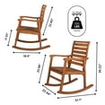 thumbnail image 3 of Carey Modern Slat-Back 300-Lbs Support Acacia Wood Patio Outdoor Rocking Chair, Teak, 3 of 9