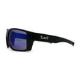 thumbnail image 3 of Locs Large Wrap Rectangle Color Mirror Gangster Plastic Sunglasses Black Blue Mirror, 3 of 4