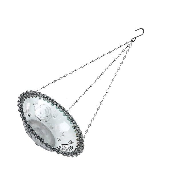 Alimentador de pájaros colgante Methold de plástico para perchas y escaleras de jardín con bebederos incluidos color gris