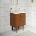 thumbnail image 3 of Water Creation Brandy 24" Integrated Sink Top Wood Vanity in Honey Walnut, 3 of 4