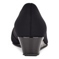 thumbnail image 2 of BANDOLINO Womens Black Crossover Detail At Vamp Pleated Caddia Round Toe Wedge Slip On Dress Pumps Shoes 7 M, 2 of 4