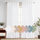 thumbnail image 2 of Cortinas Jinchan, mezcla de lino, color blanco, 244 cm de largo, para sala de estar, 2 of 7