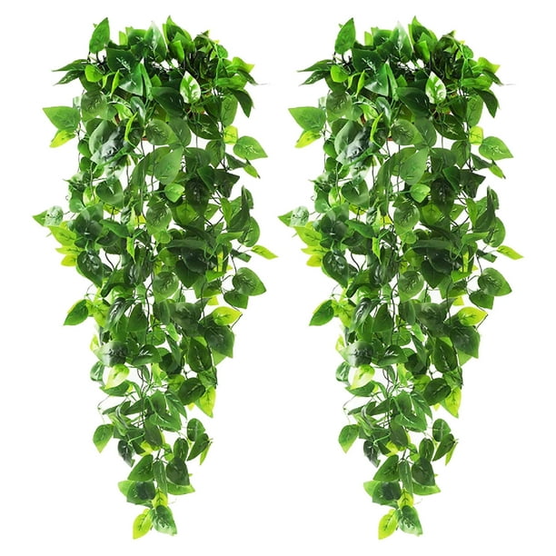 OAVQHLG3B 2pcs Artificial Hanging Plants, 3.6ft Fake Hanging Plant
